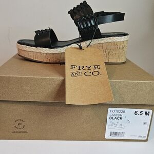 FRYE Lavish Black Platform Sandals